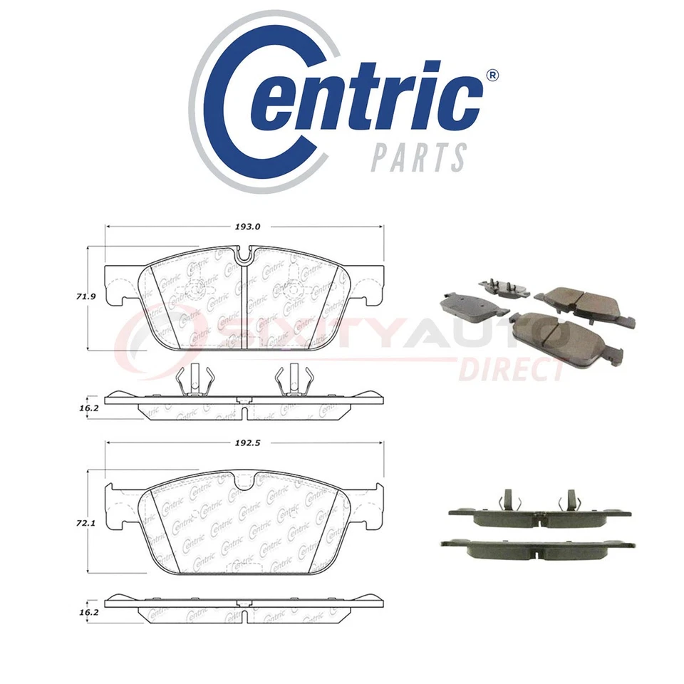 Centric Ceramic Disc Brake Pads w Shims for 2013-2016 Mercedes-Benz GL550 ma Foto 1 de 4
