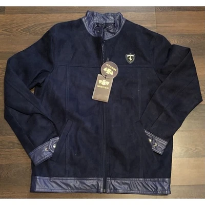 CHAQUETA HOMBRE A COLLEZIONI IMITACIÓN PIEL GAMUZA/CUERO AZUL TALLA S/48 Foto 1 de 4