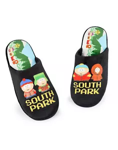 Zapatillas de mula South Park negras con escena de píxeles (hombre) - Imagen 1 de 8