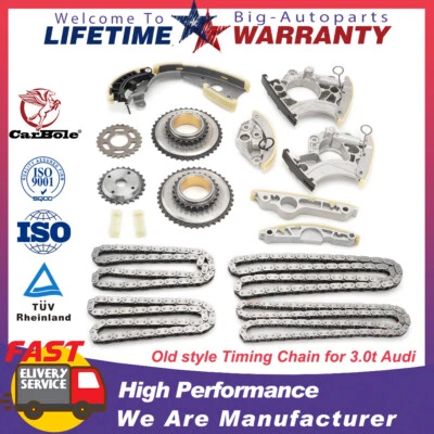 Kit de cadena de distribución del motor 16 piezas para VW Touareg Audi A4 A6 S4 A7 A8 Quattro Q5 3.0T Foto 1 de 4