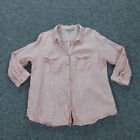 Suzanne Grae Shirt Womens 16 Pink Linen Button Up