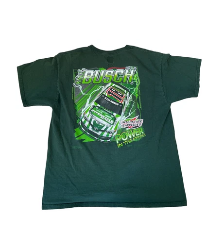 NASCAR Kyle Busch Dark Green Graphic T Shirt XL #18 Interstate Batteries Cover
