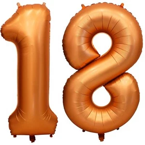 WEIKA 40 Inch Orange Foil Mylar 18 Number Balloon | 18th Birthday Decorations... - Picture 1 of 3