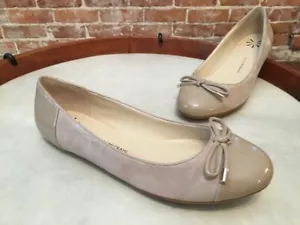 Isaac Mizrahi Fancy Natural Suede Captoe Ballet Flats NEW - Picture 1 of 3