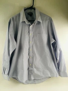 Land's End Shirt Men Size 17-34/35 Blue Striped with Pocket Button Up - Picture 1 of 6