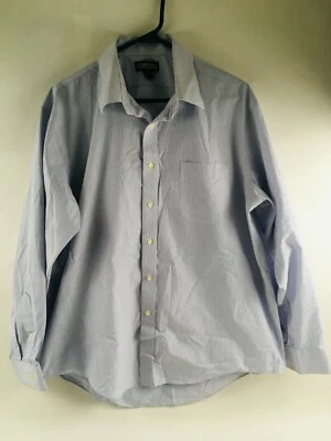 Camisa Land's End Hombre Talla 17-34/35 Azul Rayas con Bolsillo Abotonado Foto 1 de 4