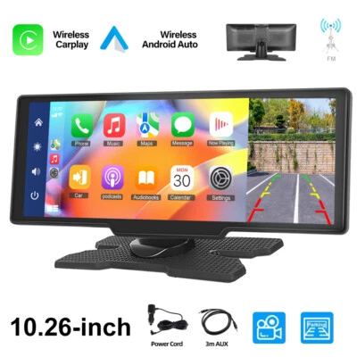 10.26 Inch Touch Screen 4K Car Wireless Apple CarPlay Android Auto FM Bluetooth - Image 1 of 4
