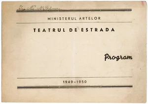 Romania, 1949, Bucharest - "Estrada" Theatre Programme / Advertising Brochure - Picture 1 of 3
