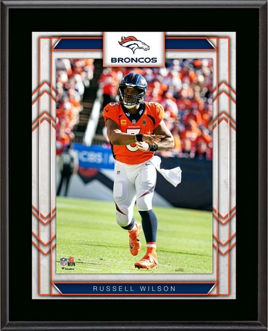 Russel Wilson Denver Broncos 10.5" X 13" Sublimated Player Plaque Cover