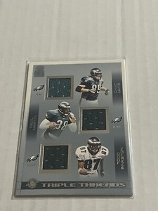 2002 Pacific Crown Royale Triple Threads Chad Lewis Cecil Martin Todd Pinkston