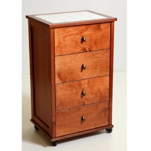 Cassettiera POKER in legno con piano in ceramica e ruote CILIEGIO - Foto 1 di 2