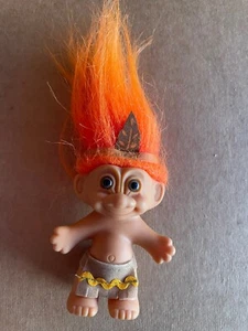 Russ Troll Doll 3" - Indian Brave Native American - Doll #18504 Vintage - Picture 1 of 3