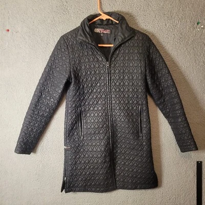 Volcom Gals Women's Quilted Black Trench Coat Size Extra Small XS - Image 1 of 4