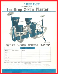 Plantadora de semillas de maíz Burch Plow Works Tru-Blue manual del propietario y reimpresión de lista de piezas - Imagen 1 de 14