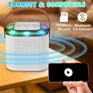 Portable Bluetooth Karaoke Machine Kids Speaker with Microphones Parties New - Picture 1 of 12