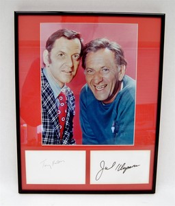 Tony Randall & Jack Klugman Signed Note Cards & Photo Framed PSA/DNA COA 14x11