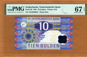 Netherlands, 10 Gulden, 1997, P-99, PMG-67, EPQ, Pre-Euro, Superb Gem UNC - Picture 1 of 2