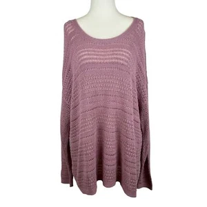 J Jill Crochet Open Weave Pink Pullover Sweater Sz L | Beachy Coastal Grandma - Picture 1 of 13
