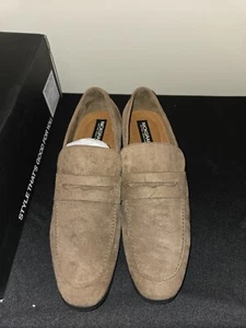 Nick Graham Men's Penny Loafers altered beige shoes size 8 - Picture 1 of 4