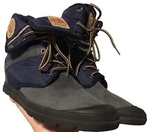 Palladium Boots Ecuador Wedge Ankle Blue&Gray Leather Nylon US Women’s Size:  9 - Picture 1 of 20