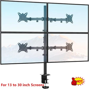 Quad Monitor Desk Mount 4 Monitor Stand Adjustable Screen Stand Can Tilt Swivel - Picture 1 of 14