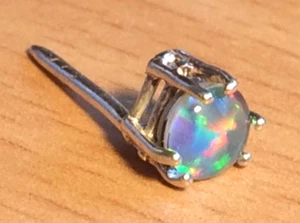 Opal Tie Pin Beautiful Bright Variety of All Colours Genuine Earth Mined 5mm - Picture 1 of 7