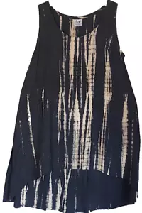 Sundress, Tie Dye, Black and Off White, XLarge, Rayon, Hand Made - Picture 1 of 2