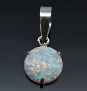 Natural 3.60 CT Certified Australian Fire Opal Gemstone 925 Solid Silver Pendant - Picture 1 of 7