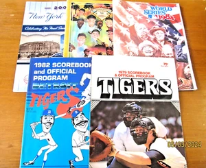 lotto 5 programmi misti baseball Tigers and Yankees 1982 1979 1990 2008 1984 - Foto 1 di 6