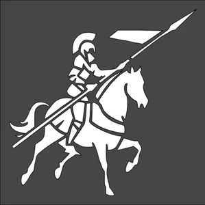 1- 5.5x5.5 inch Stencil, (VH-13) Knight On Horse (6mil) - Picture 1 of 2