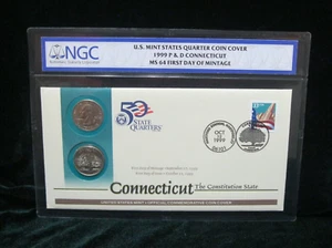 1999 NGC 3 piece set TWO Washington QUARTERS & 1 STAMP Slabbed GRADED certified - Picture 1 of 9