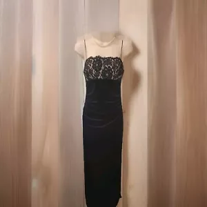 JS BOUTIQUE Black Velvet Formal Dress SZ 6 - Picture 1 of 4