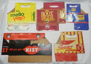 Lot 8 - 5 Cardboard Bottle Carriers / Cartons - Advertising Soda - Picture 1 of 11
