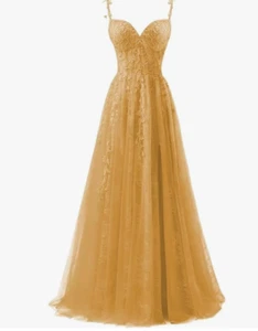 Lace Appliques Prom Dresses for Women Tulle Wedding Dress Long Ball Gown Homecom - Picture 1 of 9