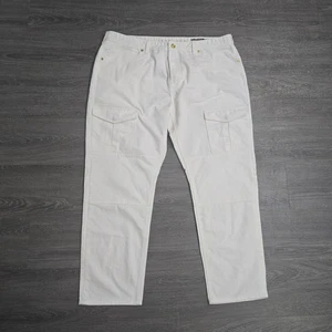 Sean John Mercer Slim Straight Stretch Cargo Jeans Double Knee Weiß Herren 42x30 - Bild 1 von 17