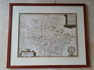 Totius Lemovici, mapa antiguo, merian, XVII °. - Imagen 1 de 4