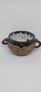 VINTAGE 1970S HANDMADE POTTERY STONEWARE MODERN CERAMIC ROUND BOWL STAMPED 60/88 - Picture 1 of 24