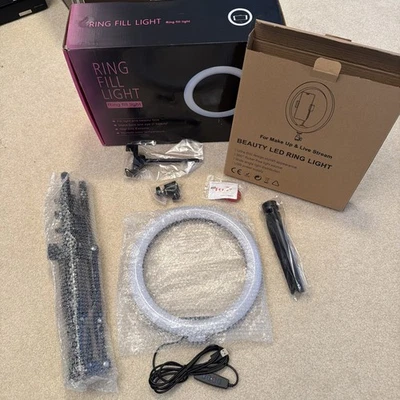 Selfie 9' Ring Light with Tripod Stand and Phone Holder for Photo Vlogging - Image 1 of 4