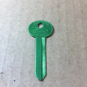 NOS CURTIS H50 GREEN ROUND DOOR TRUNK KEY BLANK VINTAGE FORD LINCOLN - Picture 1 of 2