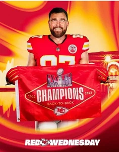 2024 KC Kansas City Chiefs Regno Bandiera Red Friday Superbowl Champ McDonalds NUOVO - Foto 1 di 3