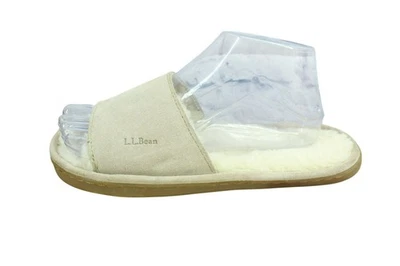 LL Bean Women's Tan Suede Wicked Good Shearling Lined Slippers Size 8 - Imagem 1 de 4