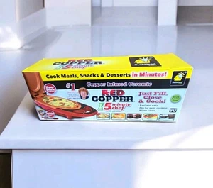 NEW Copper Red 5 Minute Chef Electric Meal Omelet Maker Infused Ceramic Cooker - Picture 1 of 12