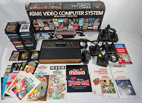 ATARI 2600 VIDEO GAME System CS-2600A w/ Box 1980 4 Switch 26 games untested