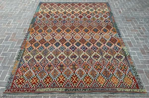 10x13 Fuß Handgewebter Bunter Afghanischer Chobi Kelim Traditioneller Turkmenischer Antiker Teppich - Bild 1 von 15