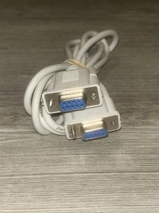 NEW 6FT NULL MODEM SERIAL CABLE DB9F TO DB9F FEMALE TO FEMALE 9 PIN DB9 - Picture 1 of 6