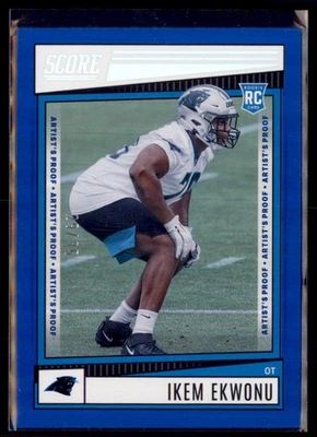 2022 Panini Score Football Blue Artists Proof Ikem Ekwonu Panthers 322 RC /35 - Image 1 of 2
