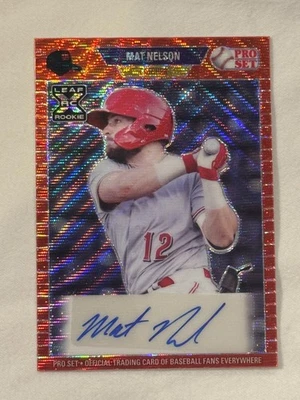 2021 Leaf Pro Set Metal Mat Nelson Red Wave Rookie Auto Cincinnati Reds - Image 1 of 2