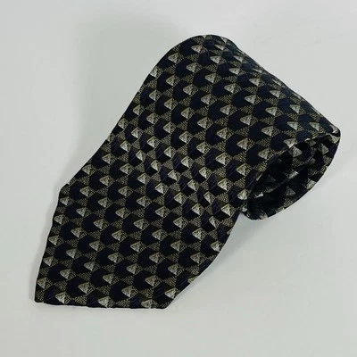 Gravata Texas Clothier 100% seda roxa/dourada/cobre/prata geométrica 3,75” - Imagem 1 de 4