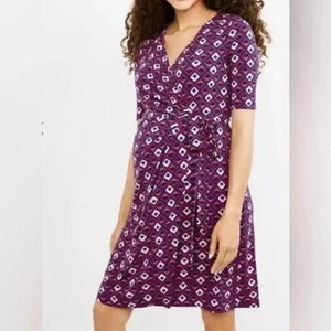Women’s Motherhood Maternity Waist Tie Knee Length Dress Size Medium NWT - Picture 1 of 10