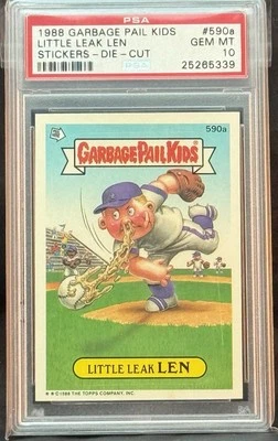 1988 GARBAGE PAIL KIDS SERIES 15 #590A LITTLE LEAK LEN PSA 10 GEM MINT - Image 1 of 2
